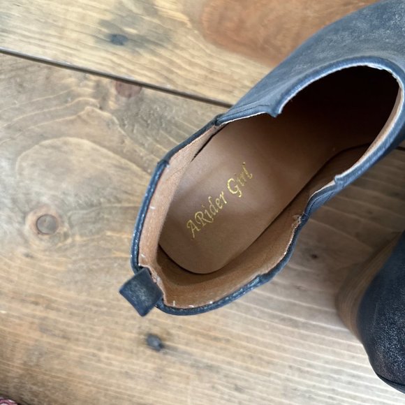 ARider Girl Marbled Finish Side V-Cut Booties‎ Boots Gray 8 - Picture 6 of 11